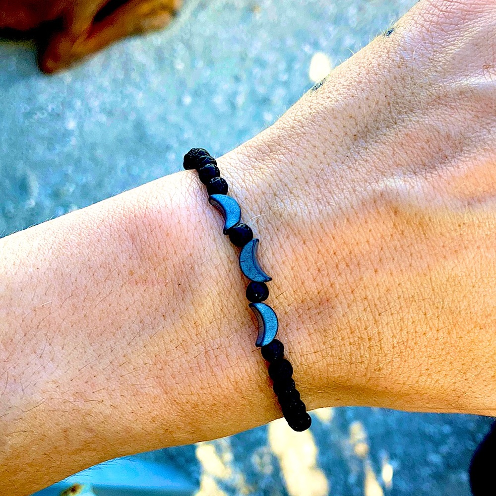 Stackable Hematite Moon Bracelet - Picture 5 of 10
